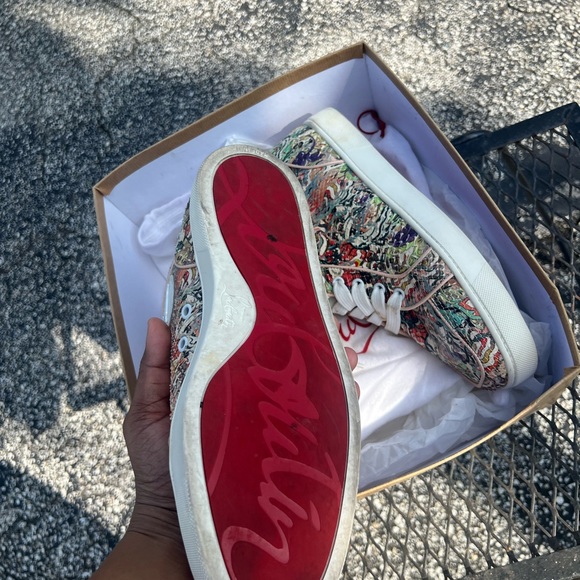 The Christian Louboutin Multicolor Python Faience Rantus High Top Sneakers. - Picture 4 of 5